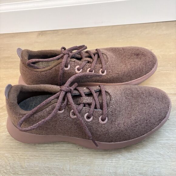Allbirds Wool Runners Women's 8 Wide Mauve Heather Merino Wool Sneakers - Picture 3 of 15